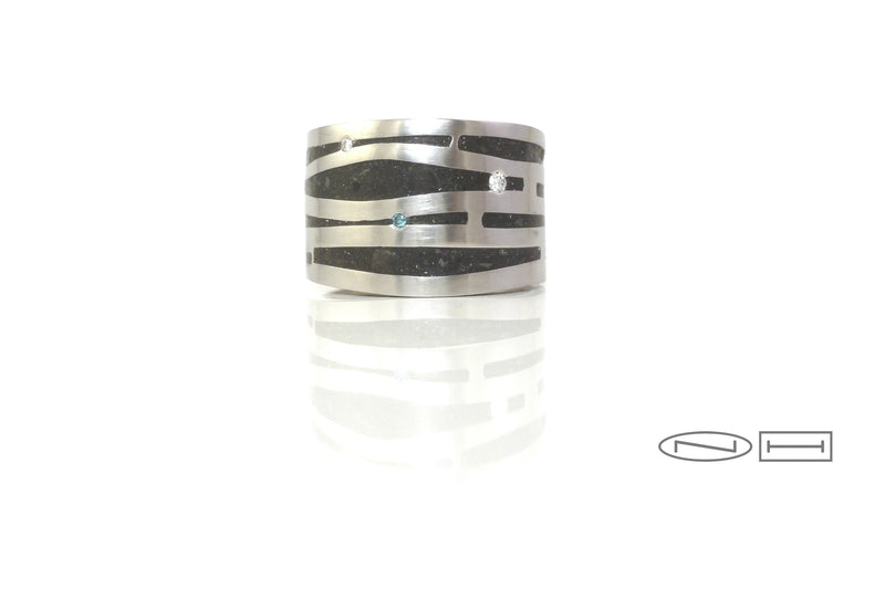 Crushed Limestone inlay with diamonds
