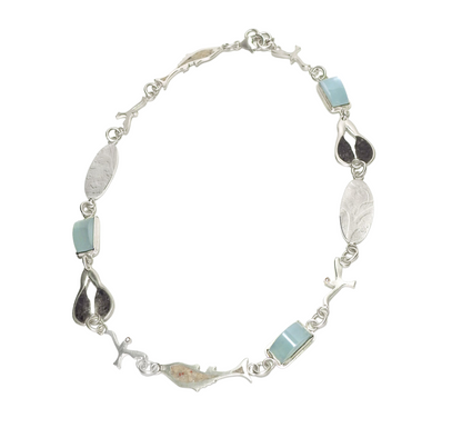 Bespoke necklace with aquamarine, limestone inlay, Israel stone inlay, CANADAMARK Hearts & Arrows diamonds, by ZEALmetal, Nicole Horlor, in Kingston, ON Canada
